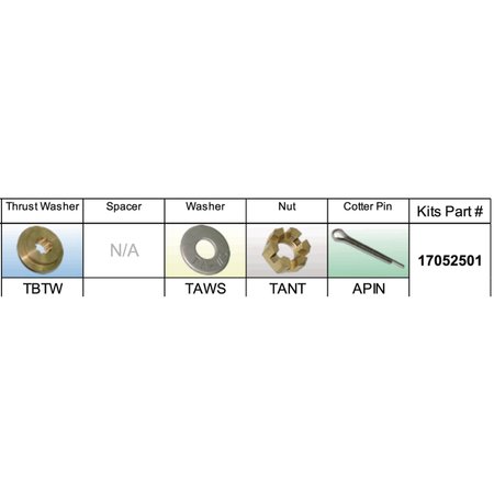 SOLAS Fixed Hub Propeller Hardware Kit - Nissan/Tohatsu, Type B 17052501